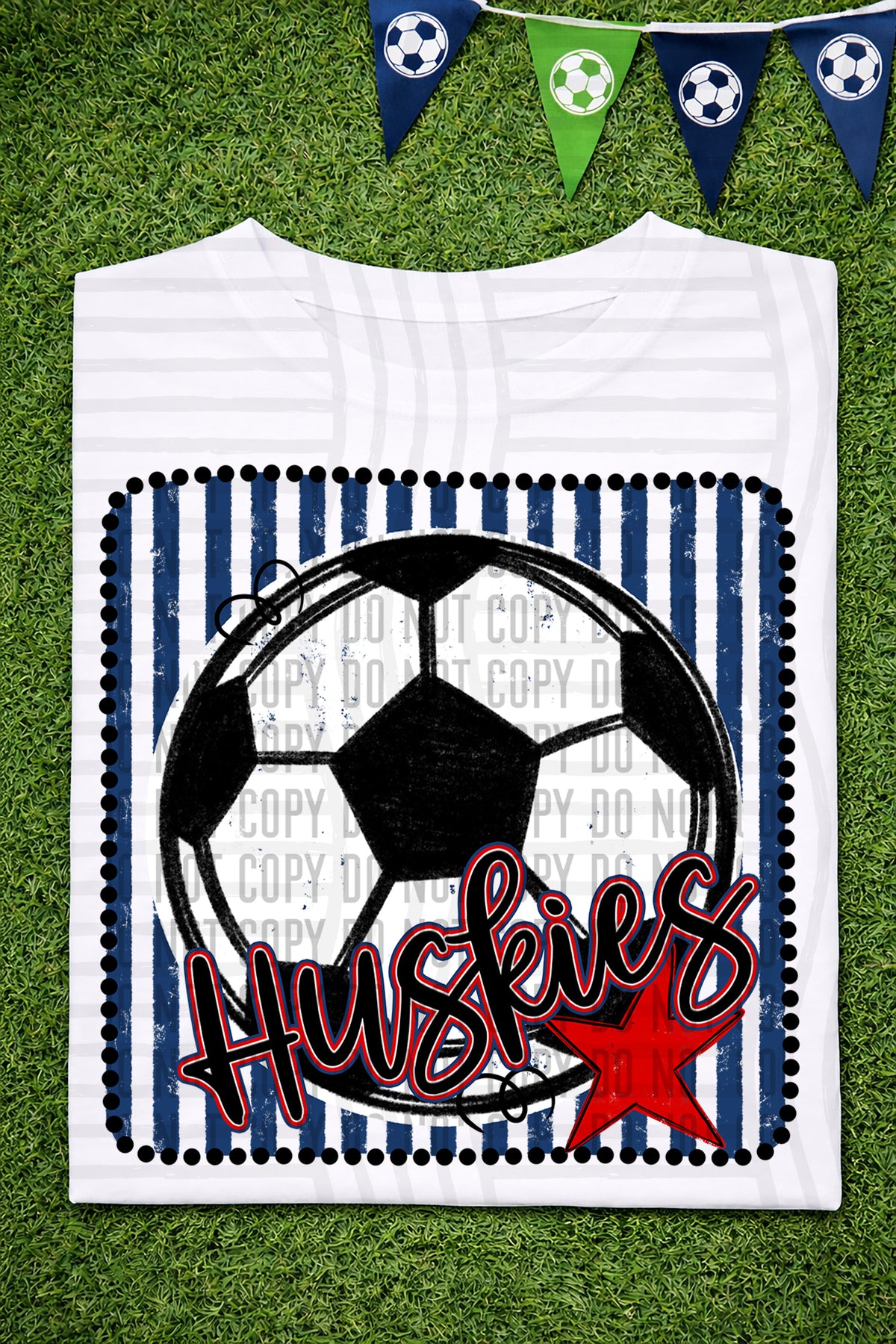 Huskies RWB Framed (Caplinger) DTF transfer