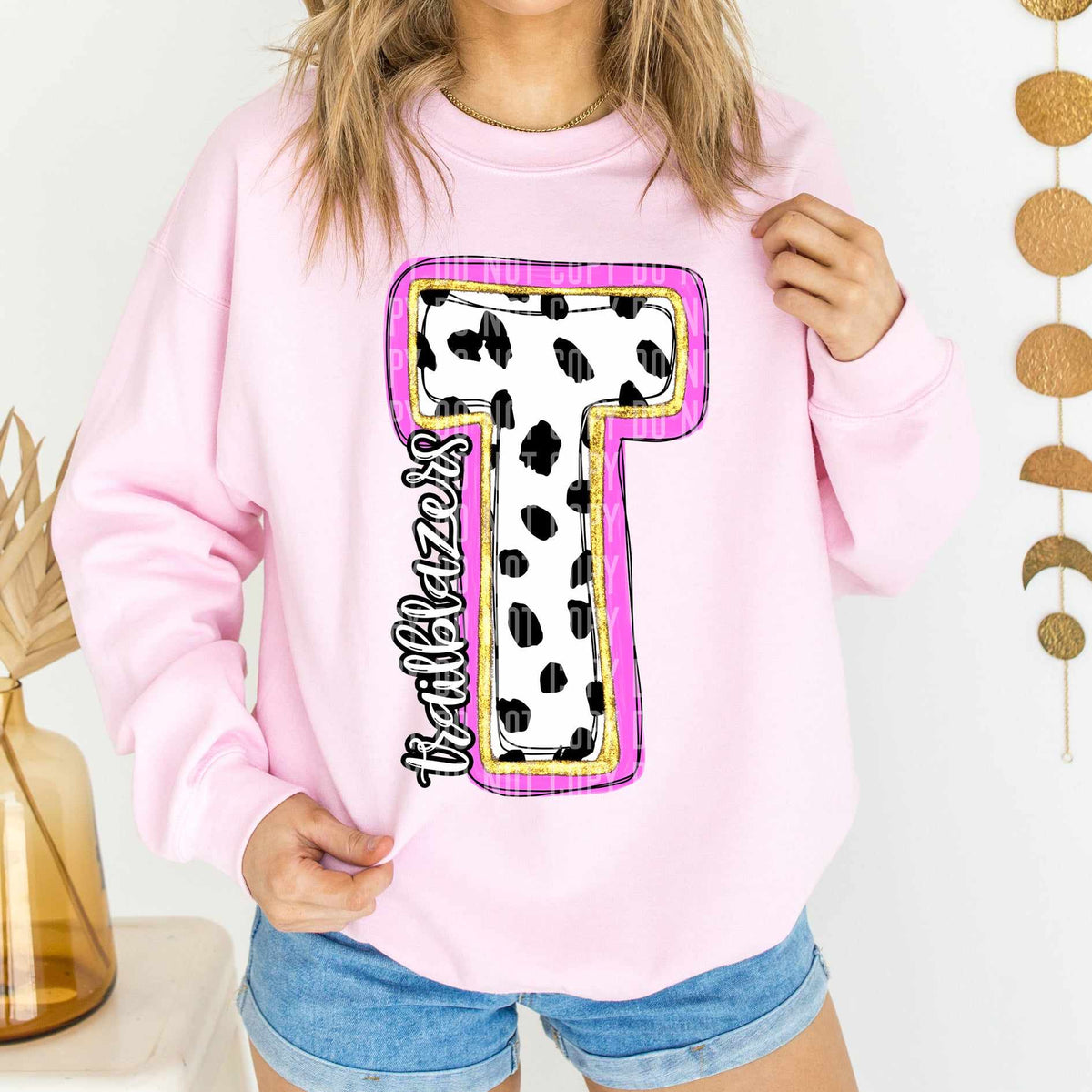Trailblazers Polka Font Mascot Caplinger 56231 DTF transfer