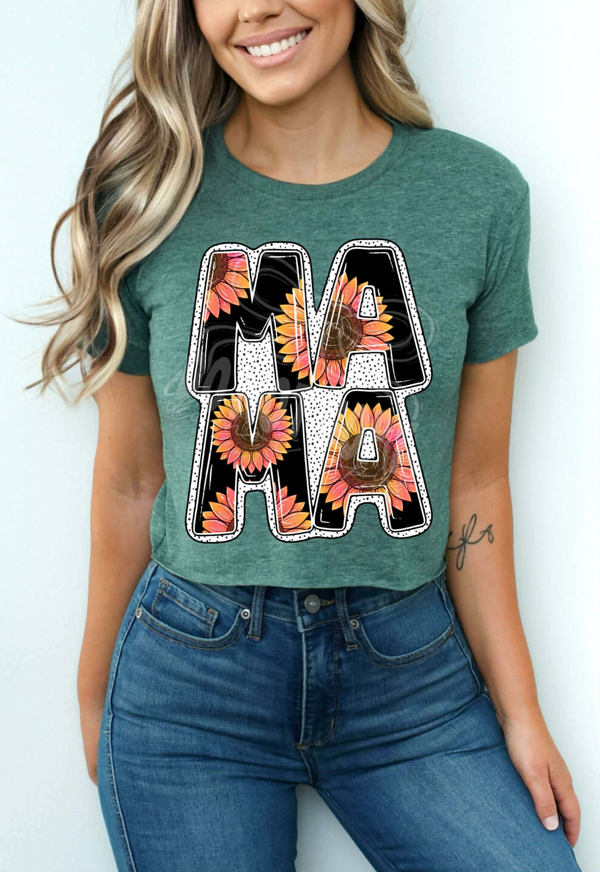 Mama sunflower and polkadots (C’s) DTF Transfer