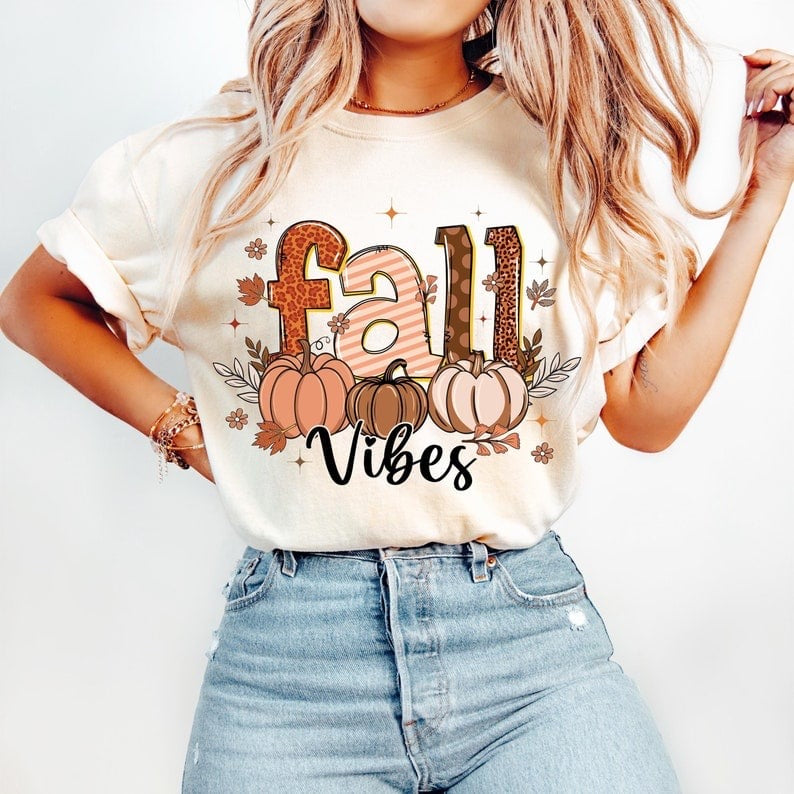 Fall vibes 3 pumpkins 58231 DTF transfer