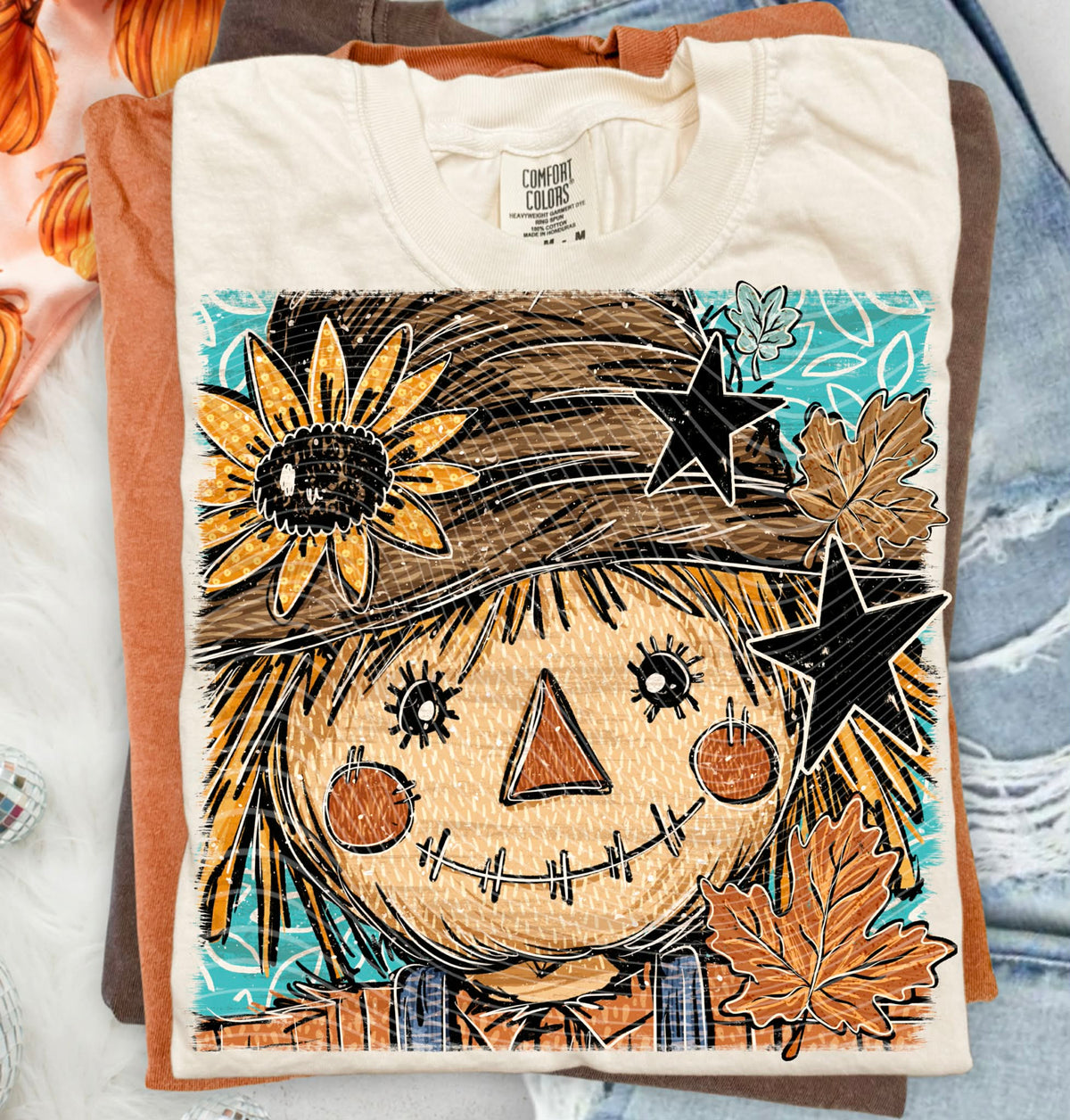 Scarecrow face black stars (SBB) DTF Transfer
