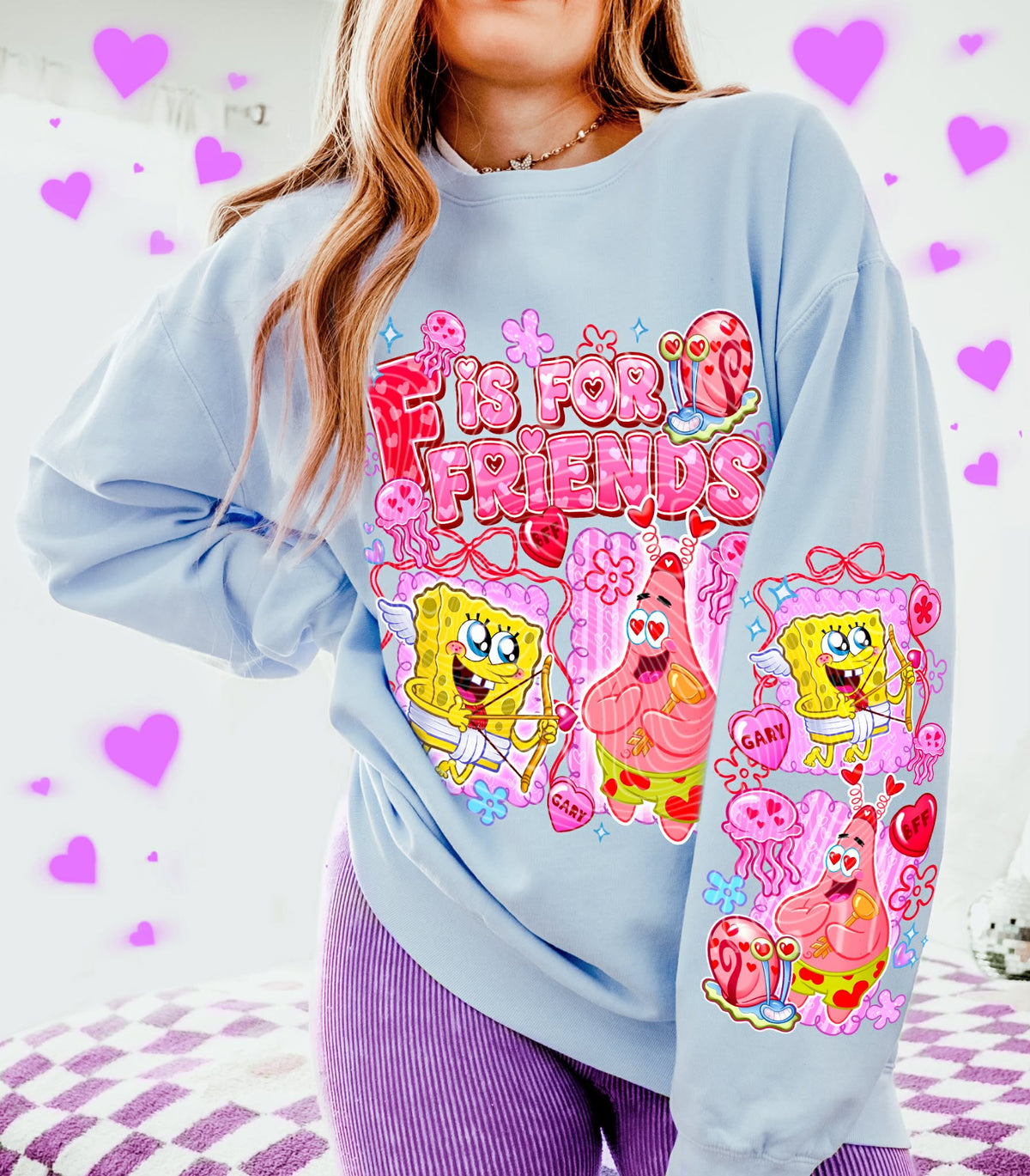 F is for friends SLEEVE (SET OF TWO SLEEVES) (gravitee) DTF transfer