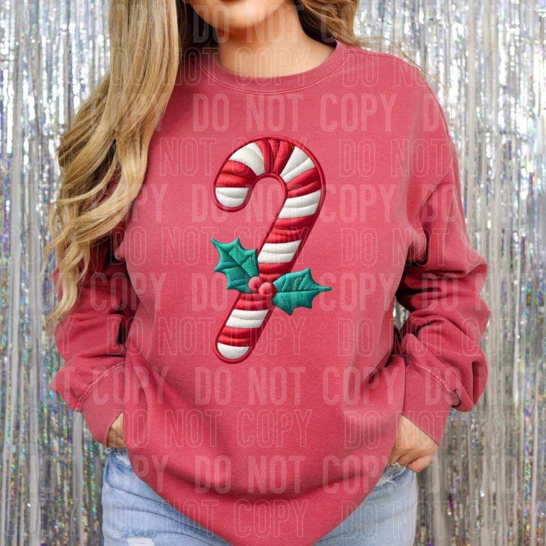 Embroidered candy cane (SBB) 58713 DTF transfer
