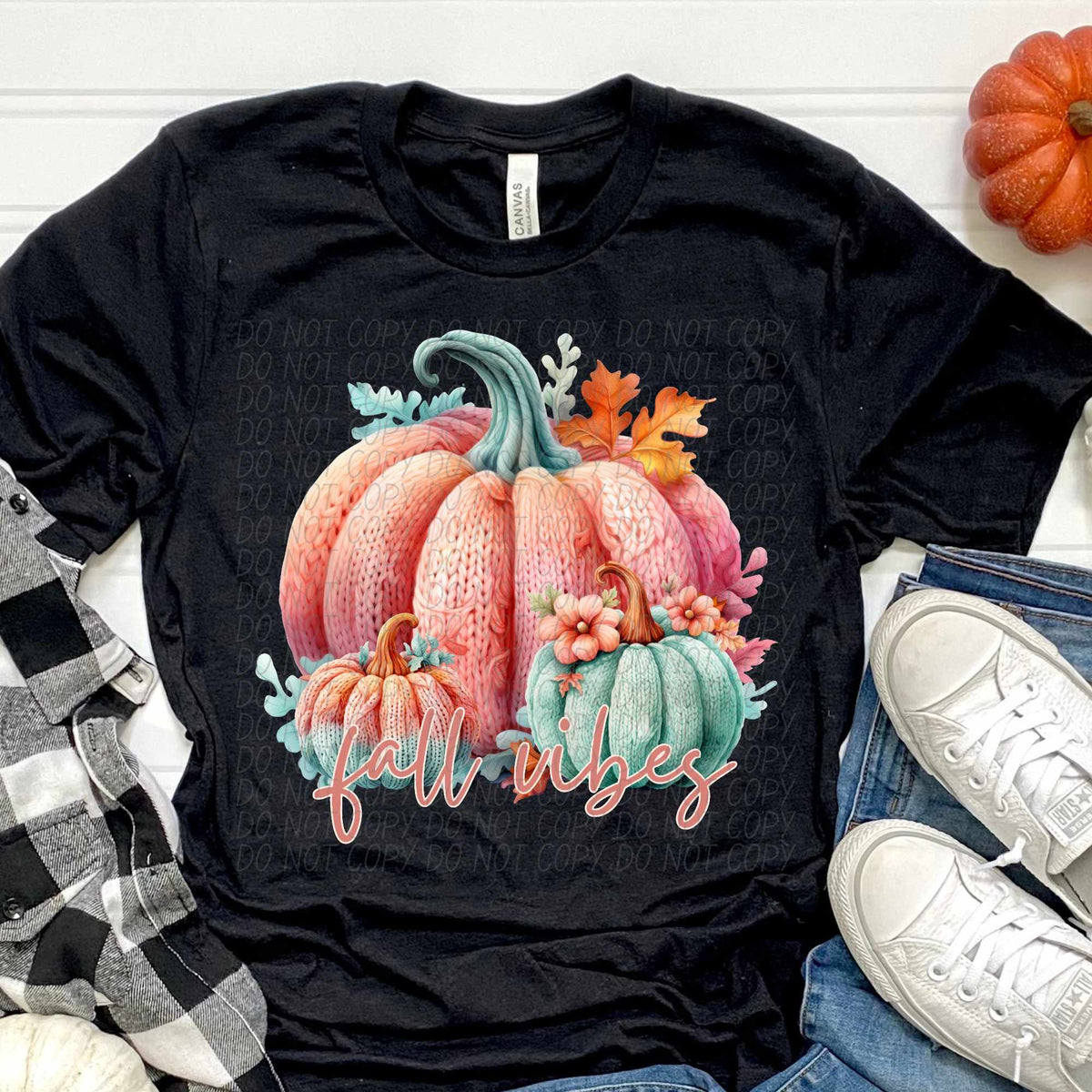 Fall vibes crocheted pumpkins (CITY) 44366 DTF transfer