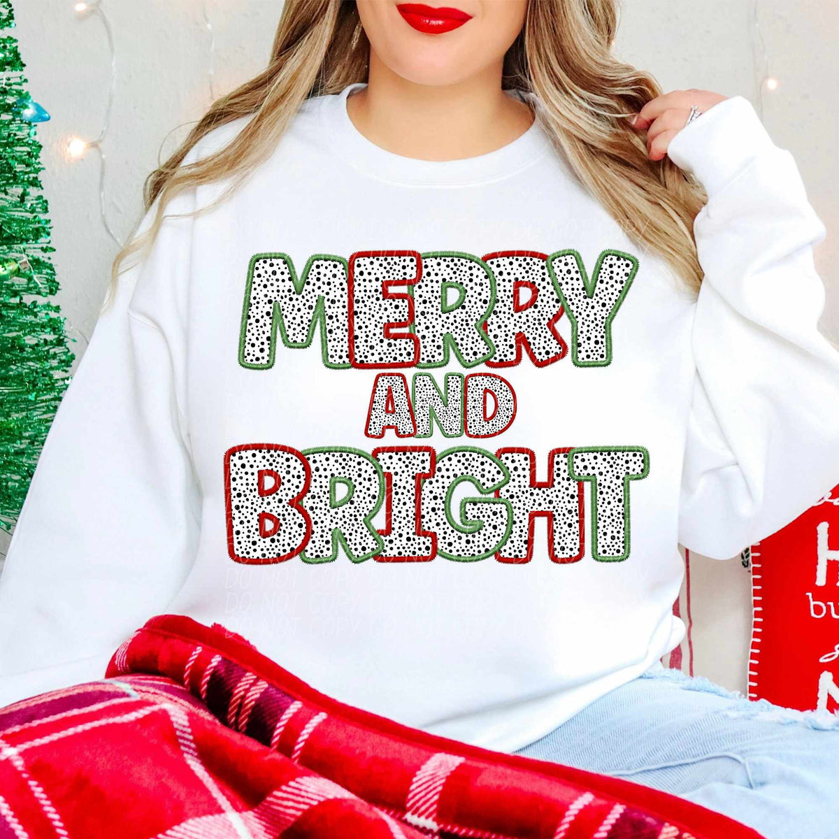 Merry and bright Dalmatian filled  (CITY) 65053 DTF transfer