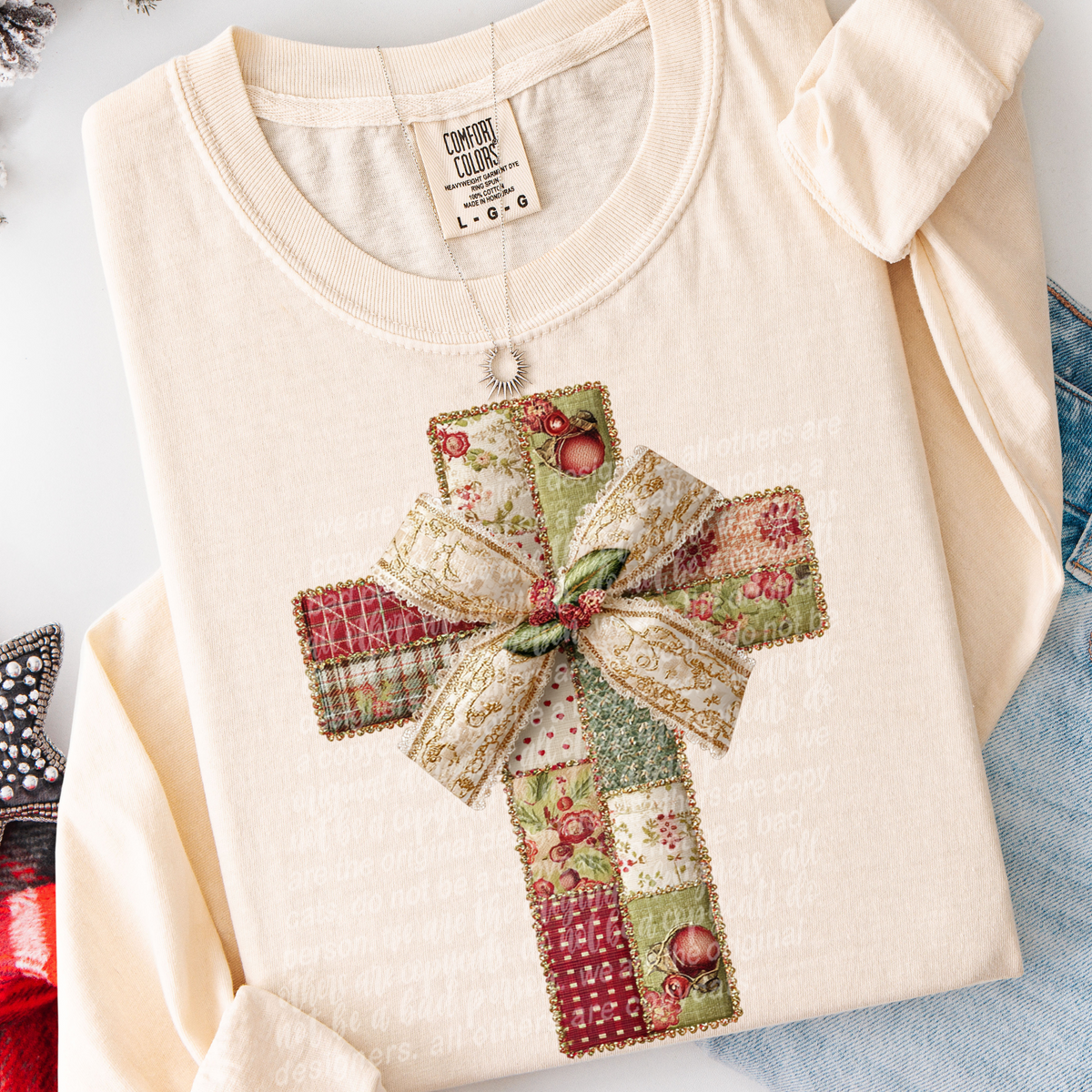 Faux Fabric Cross (TTD) DTF Transfer