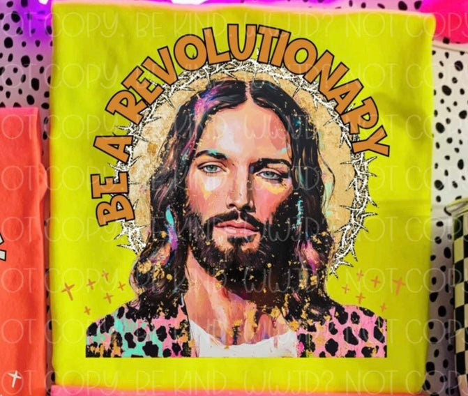 Be a revolutionary yellow font (Vehement) 99109 DTF transfer