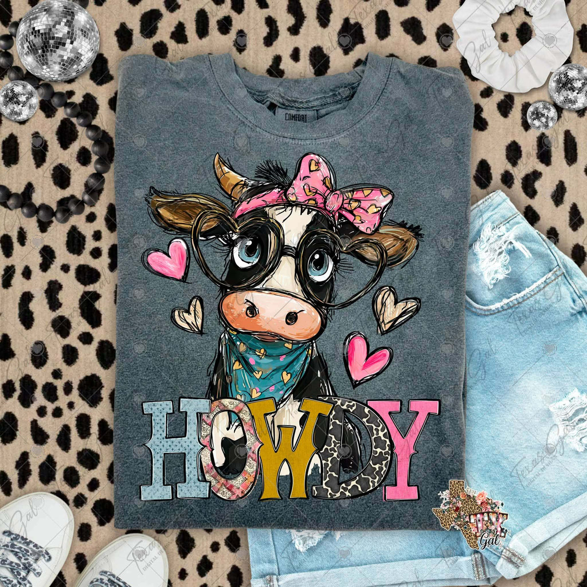 Howdy cow (Texasgal) DTF Transfer