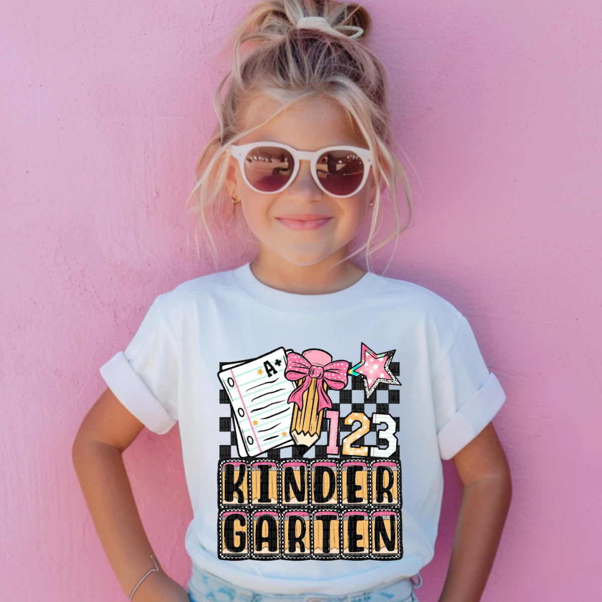 Kindergarten school checkered (SDD) 107699 DTF transfer