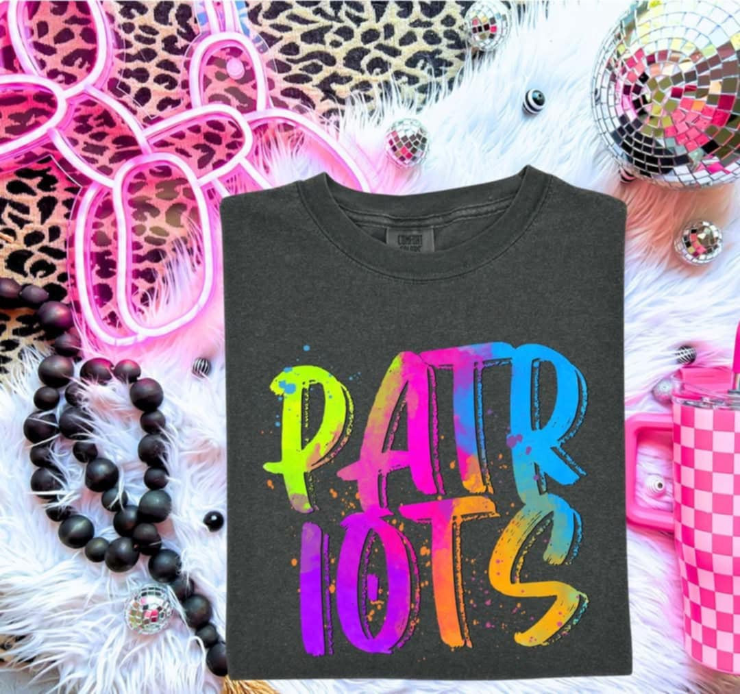 Patriots Neon Splatter (S&G) 100022 DTF transfer