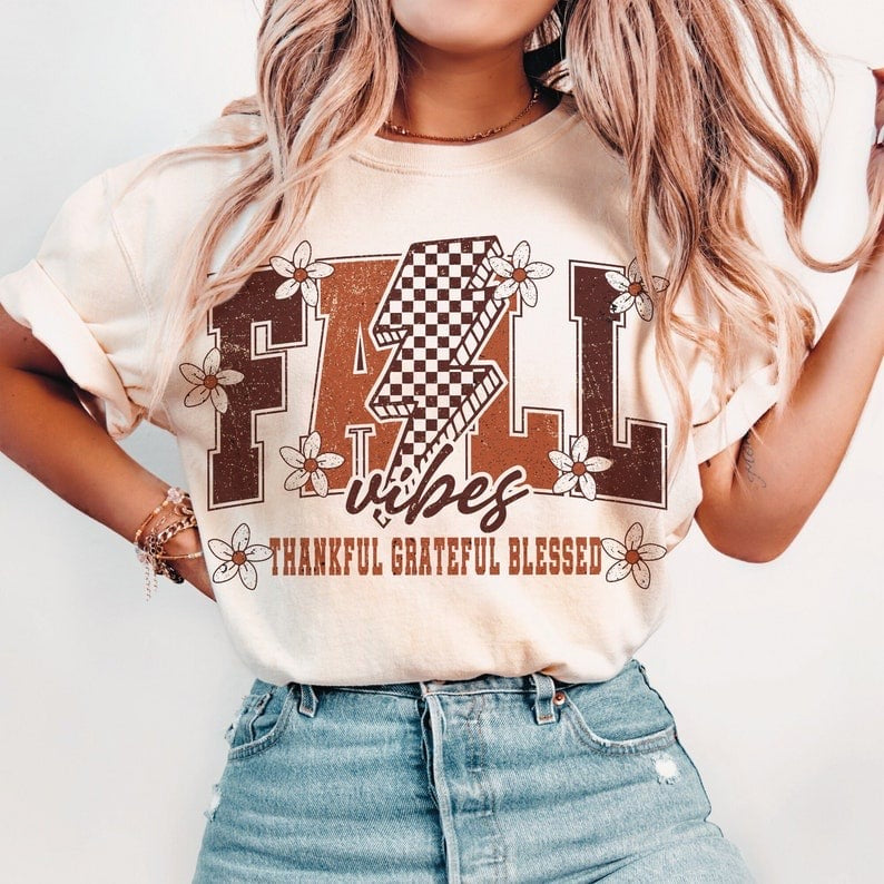 Fall vibes lightning bolt 50987 DTF transfer