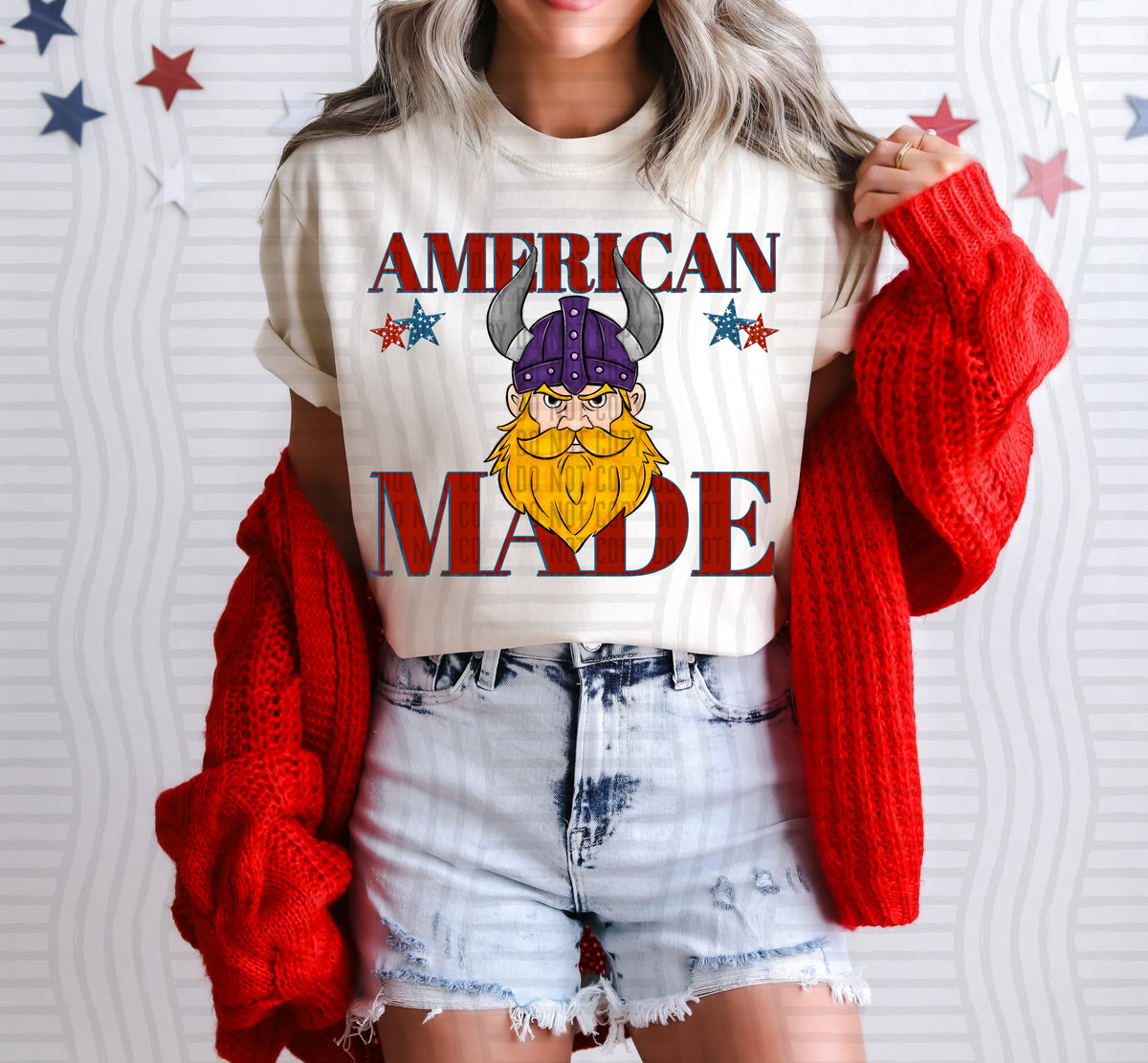 American made Vikings (purple)(Caplinger) DTF Transfer