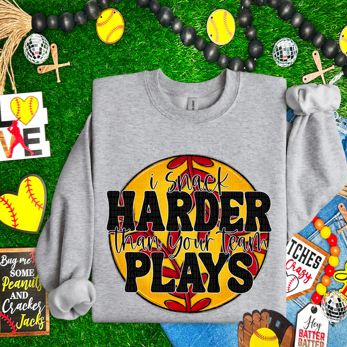 I snack harder than your team plays softball (SDD) 85934 DTF transfer