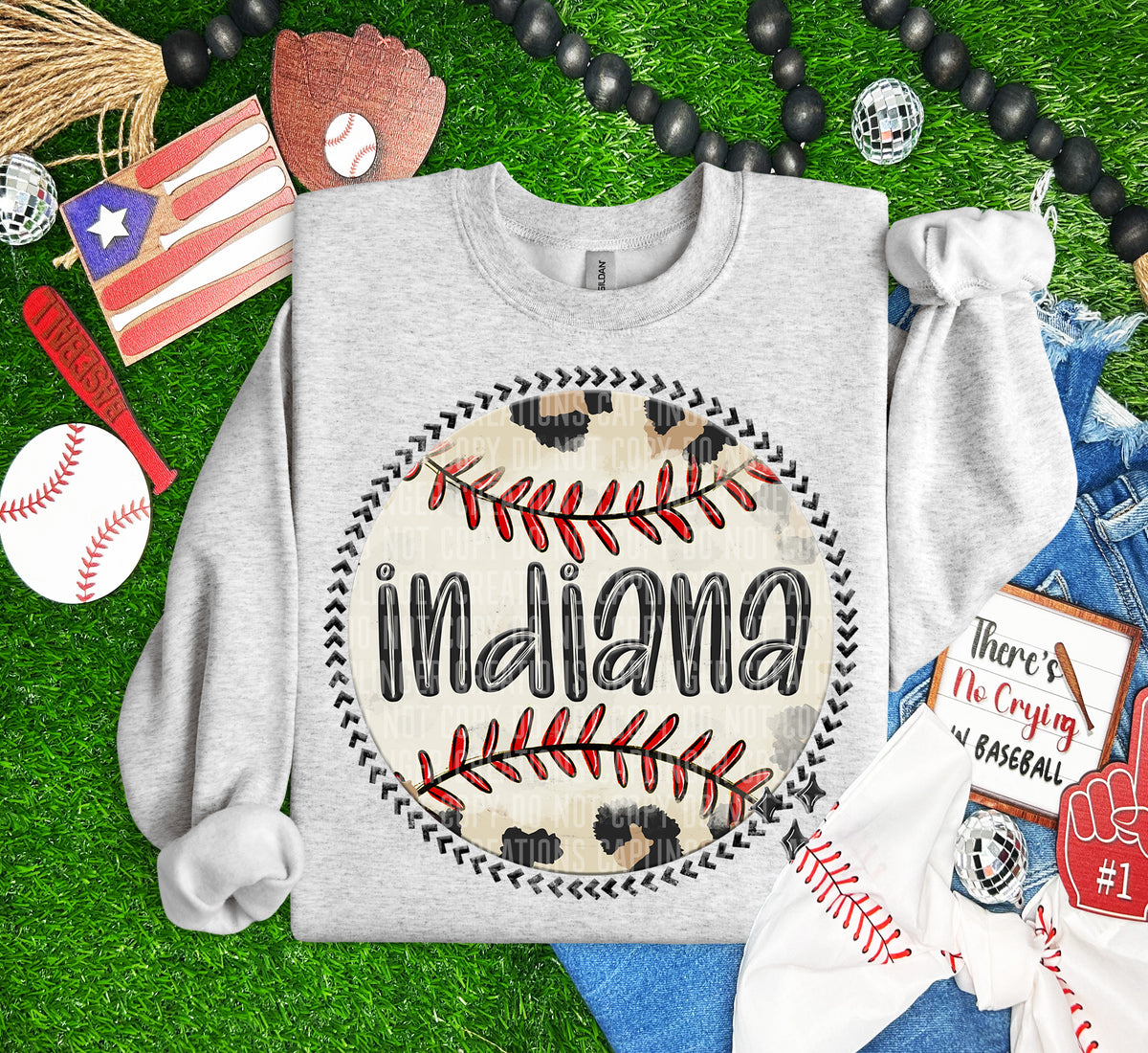 Indiana baseball background (Caplinger) DTF transfer