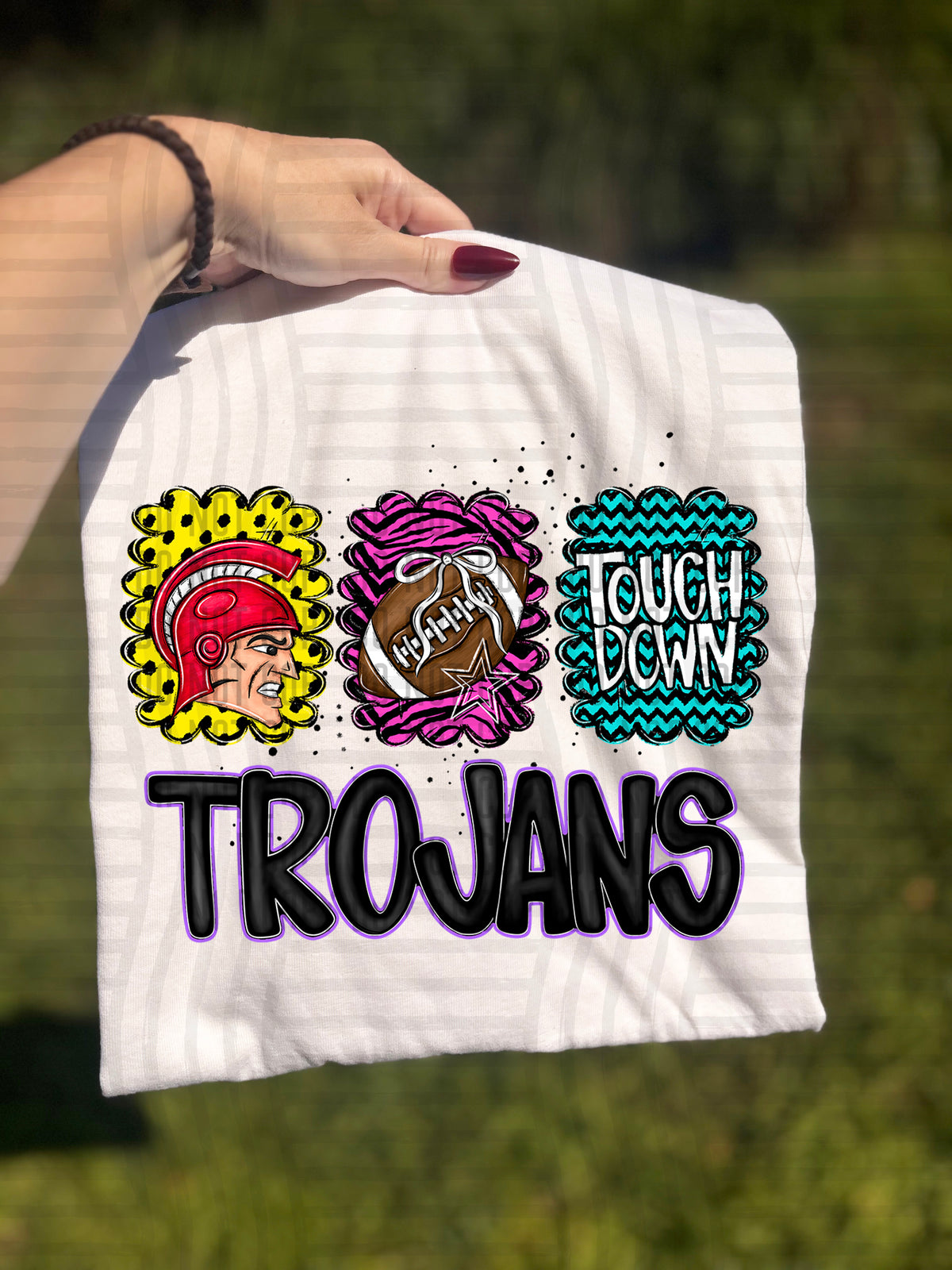 Red Trojans Preppy Bright Trio (Caplinger) 113112 DTF transfer