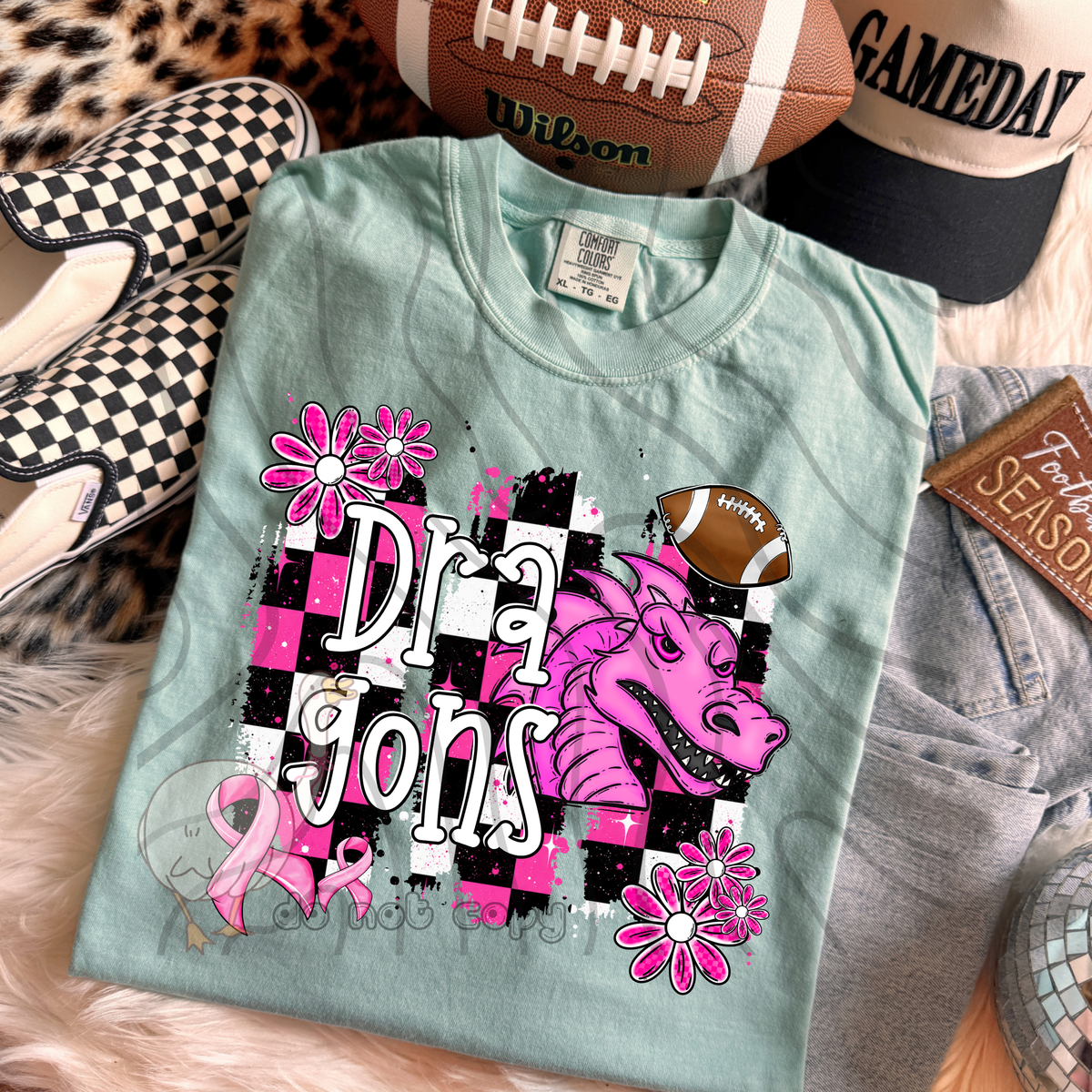 Dragons Pink Checker Mascot (DKD) DTF Transfers