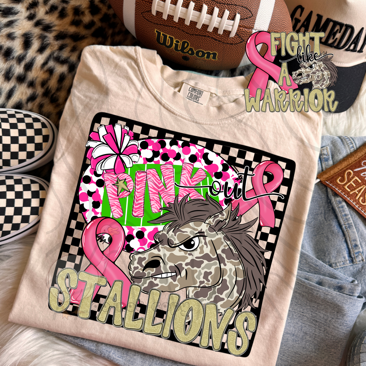 Stallions pink out camo (DKD) DTF transfer