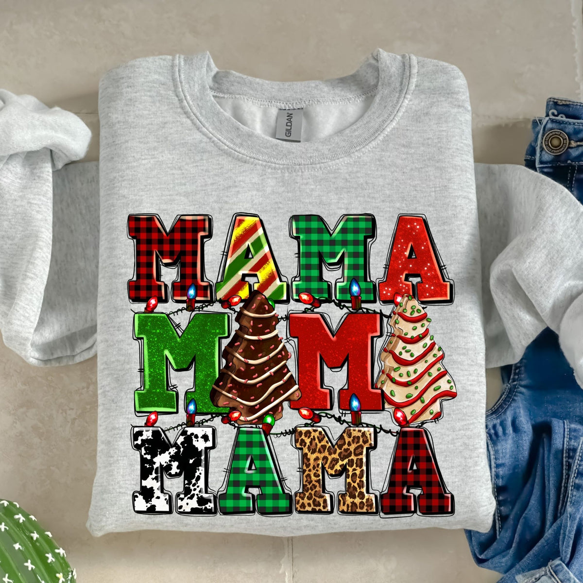 Mama Christmas Cakes-38676-DTF transfer