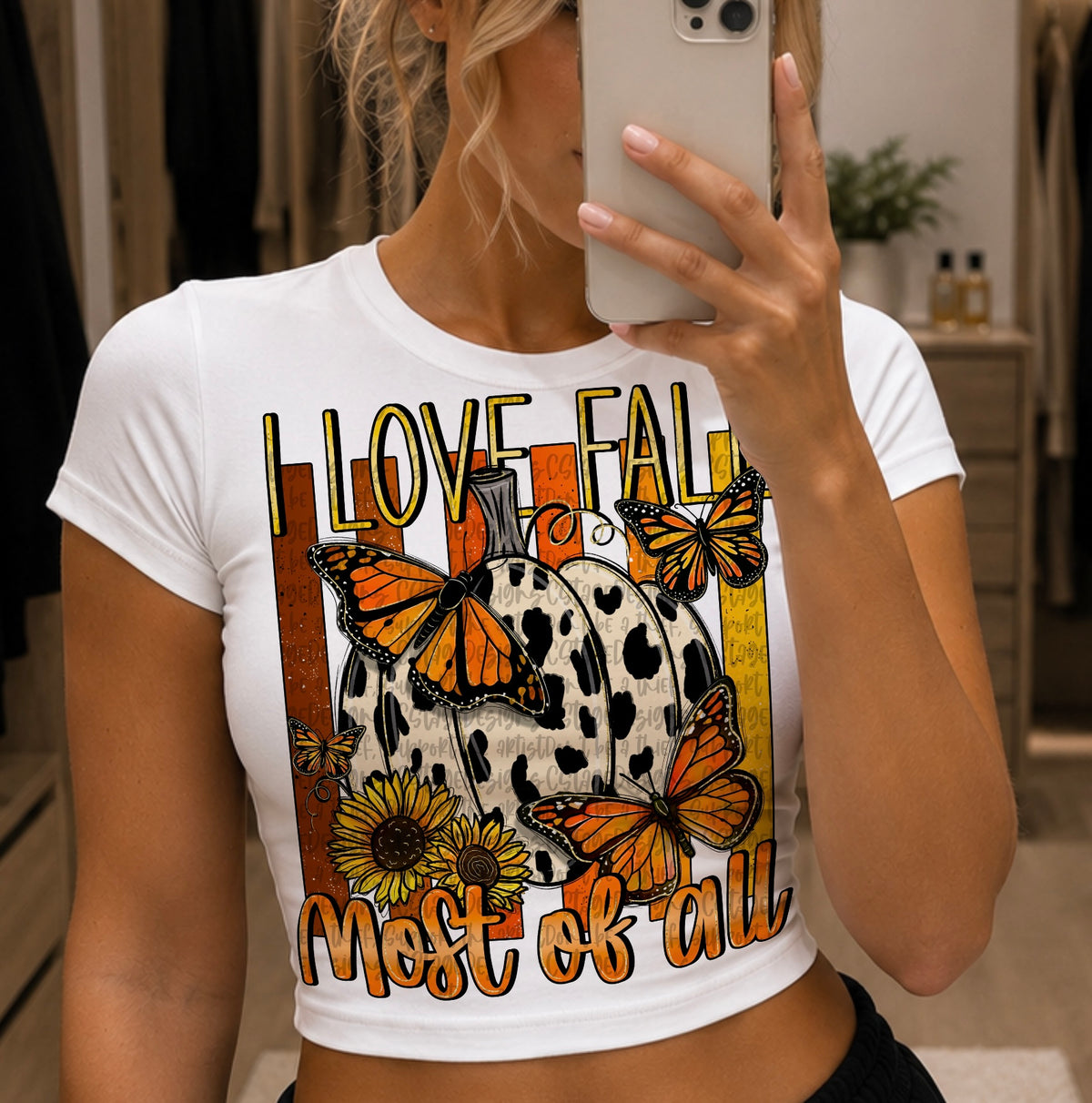 I love fall most of all orange and yellow Sunday Special DTF transfer