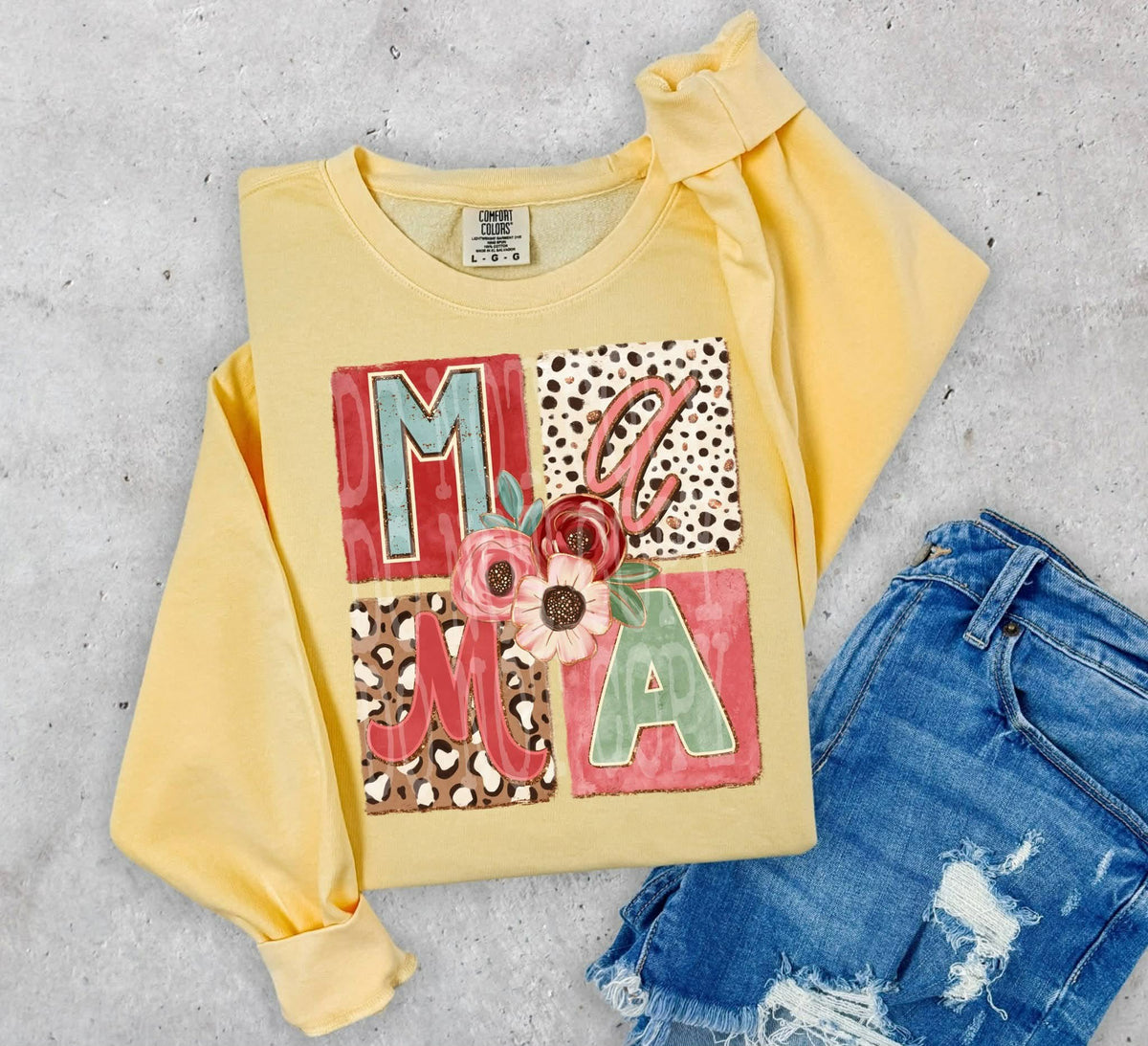 Mama Blocks with roses (PH) DTF Transfer
