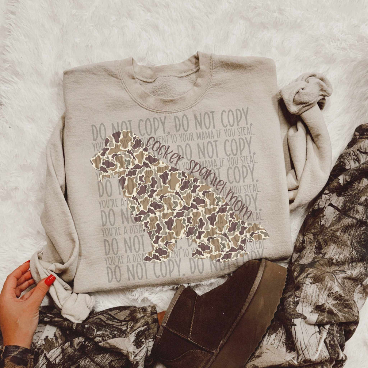 Cocker Spaniel mom CAMO (SWD) DTF transfer