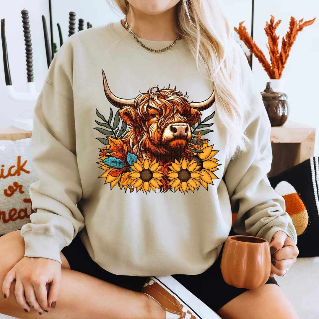 Cow with sunflower 52824 DTF transfer
