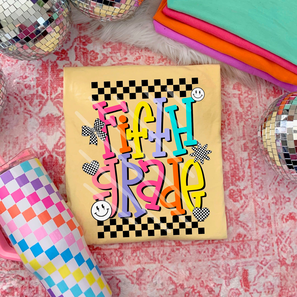 Fifth Grade girl colors with doodles (saved) 114448 DTF transfer