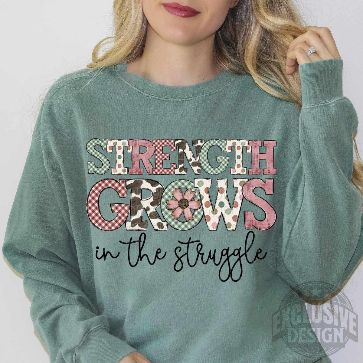 Strength grows in the struggle 77580 DTF transfer