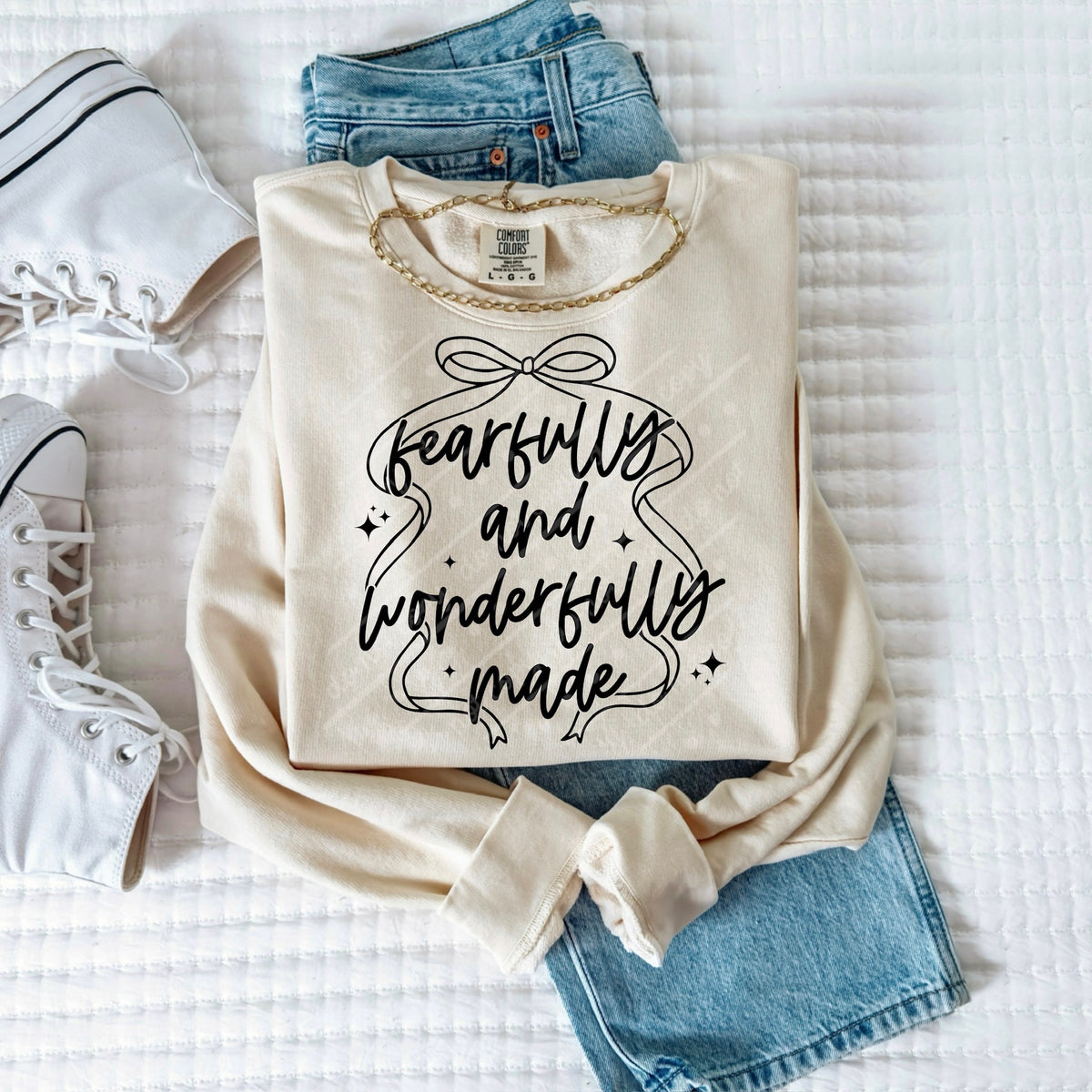 Fearfully and wonderfully made black (scarlow) DTF transfer