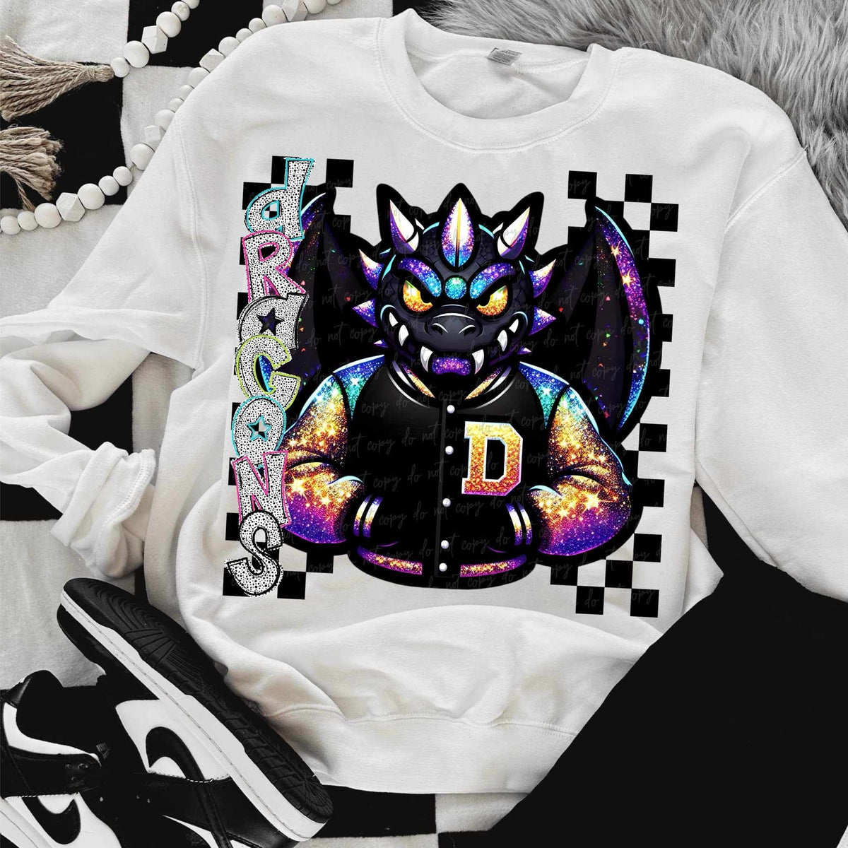 Dragons Dalmatian filled with mascot (VIRGO) 58041 DTF transfer
