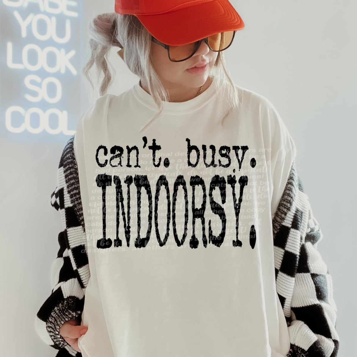 Can’t Busy Indoorsy black TTD DTF transfer