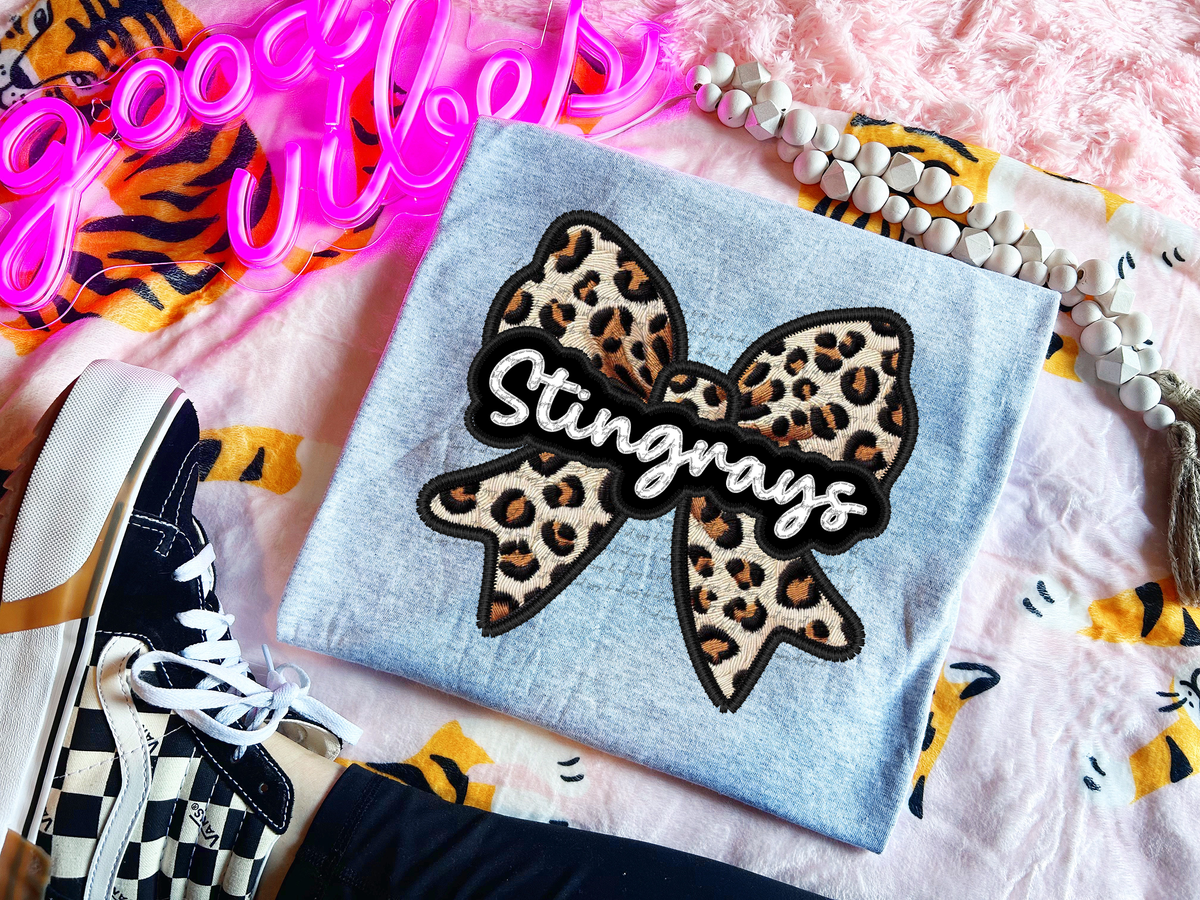 Stingrays Faux Embroidery Bow 30539 DTF transfer
