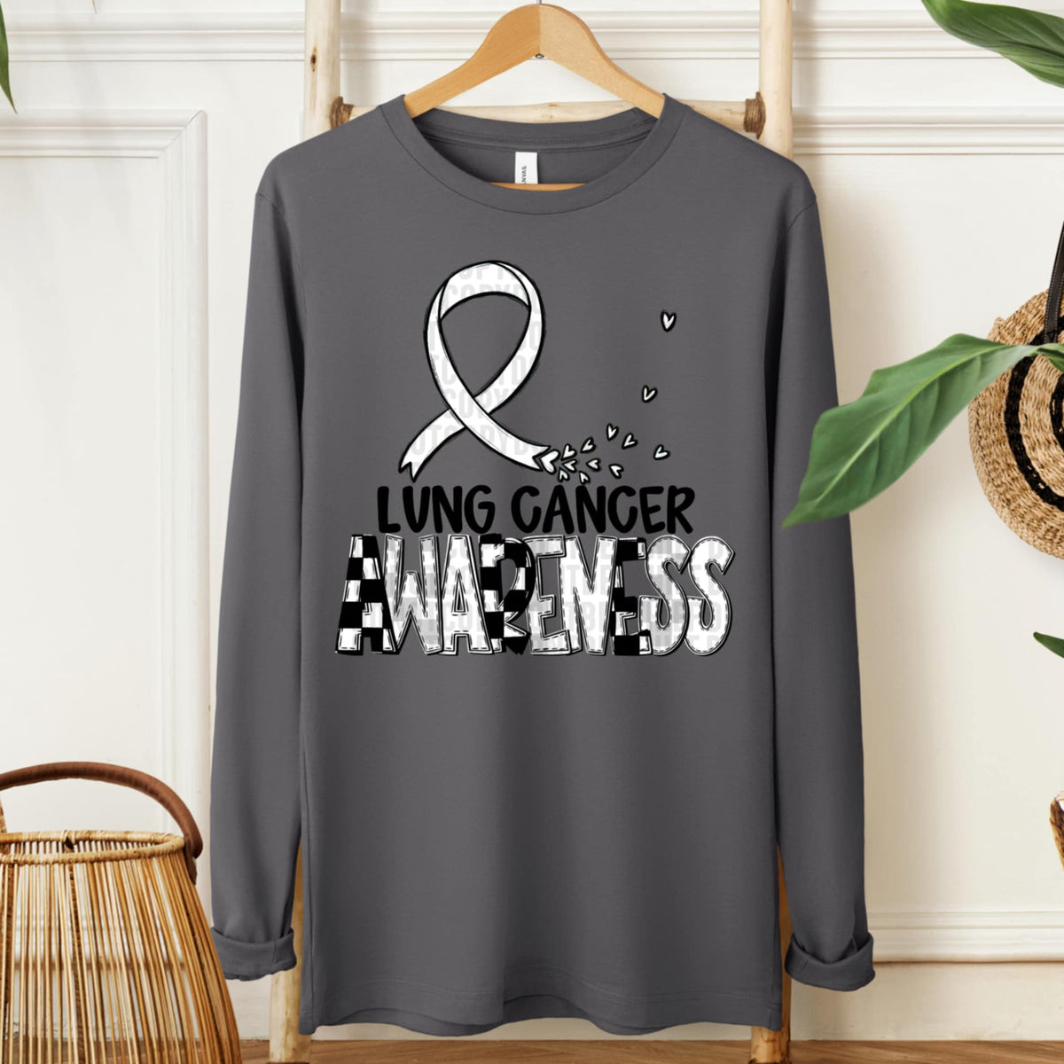 Lung cancer awareness ribbon (SDD) 107694 DTF transfe