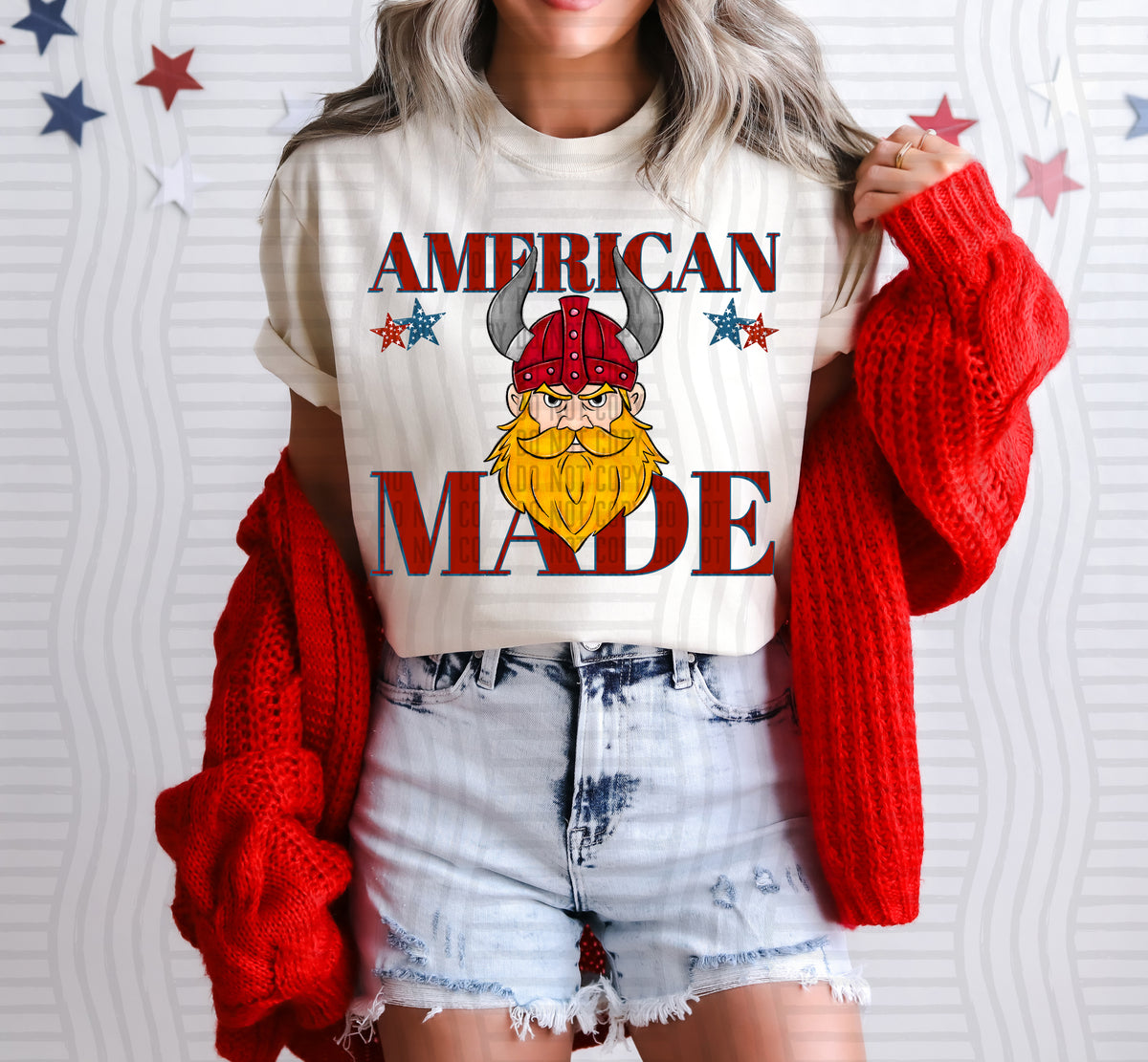 American made Vikings (red) (Caplinger) DTF Transfer