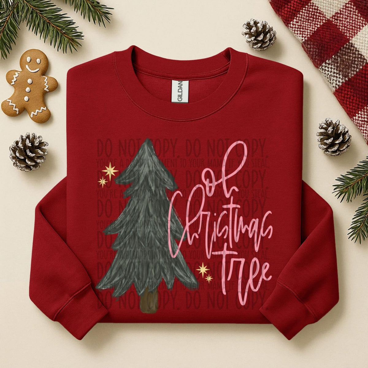 Oh Christmas Tree Pink Words (SWD) DTF Transfer