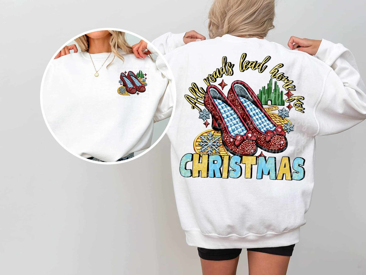 All roads lead home for Christmas BACK 58262 DTF transfer