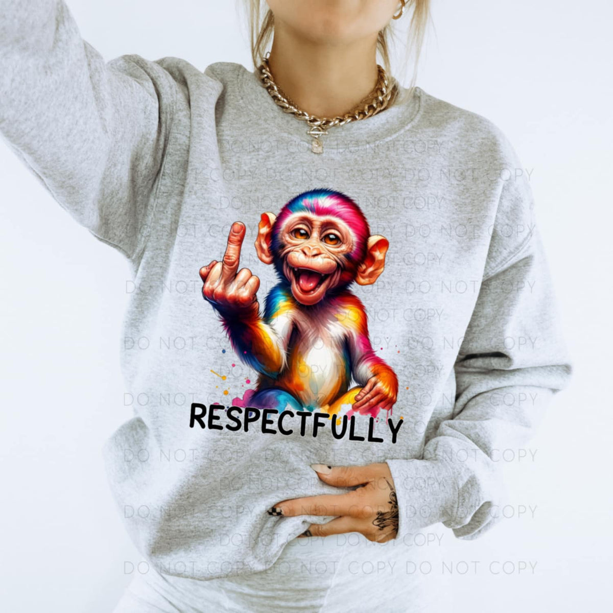 Respectfully monkey 98865 DTF transfer