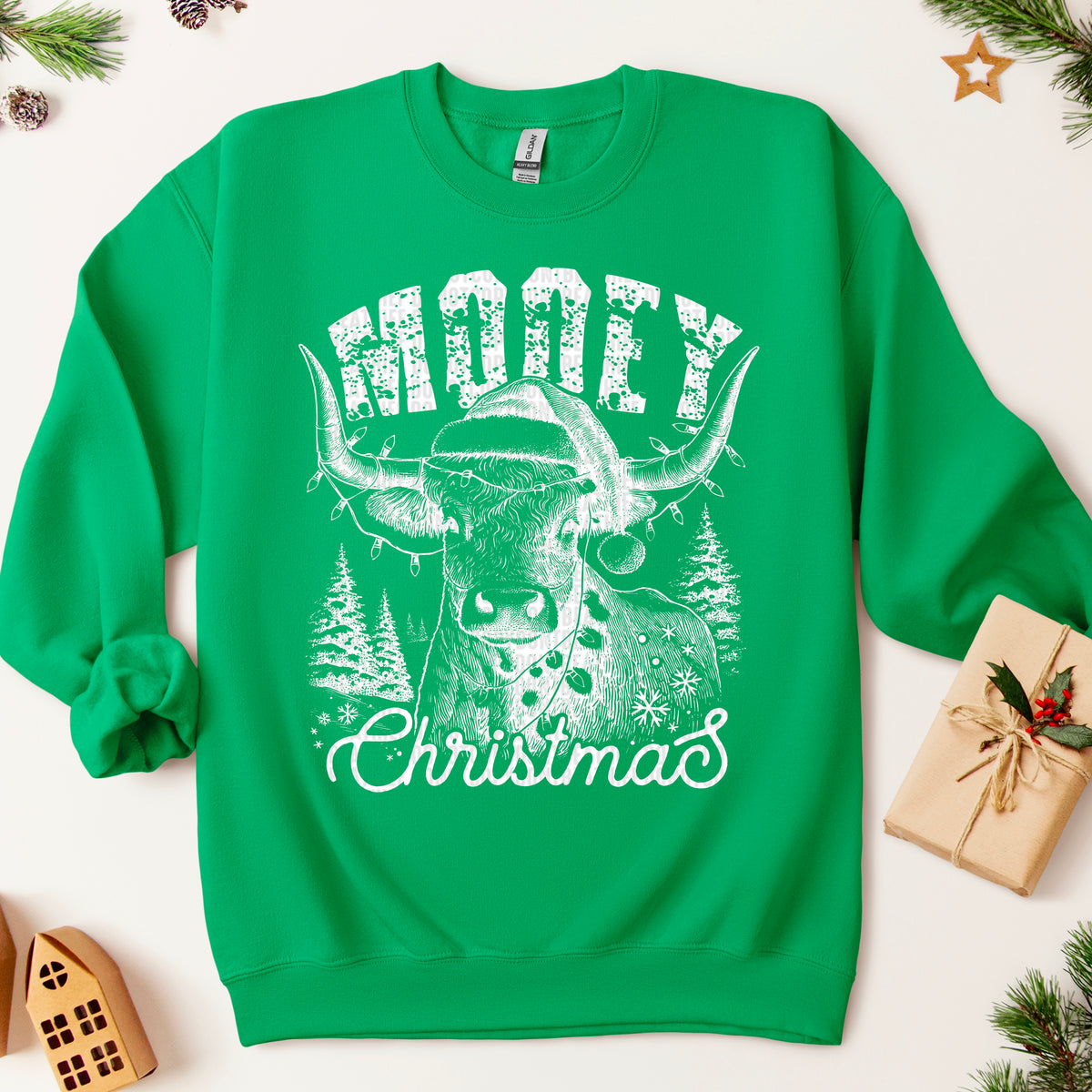 Mooey Christmas WHITE 113356 DTF transfer