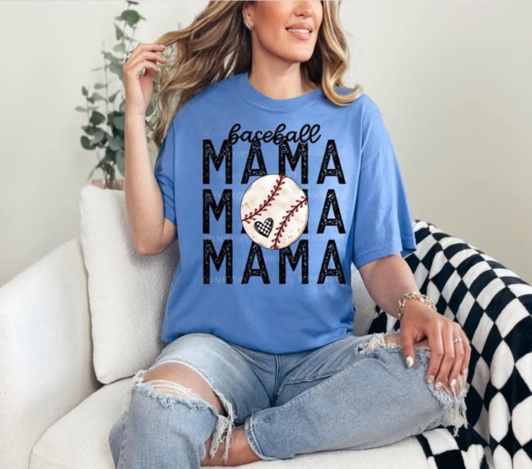 Baseball mama stacked (40E) 92630 DTF transfer