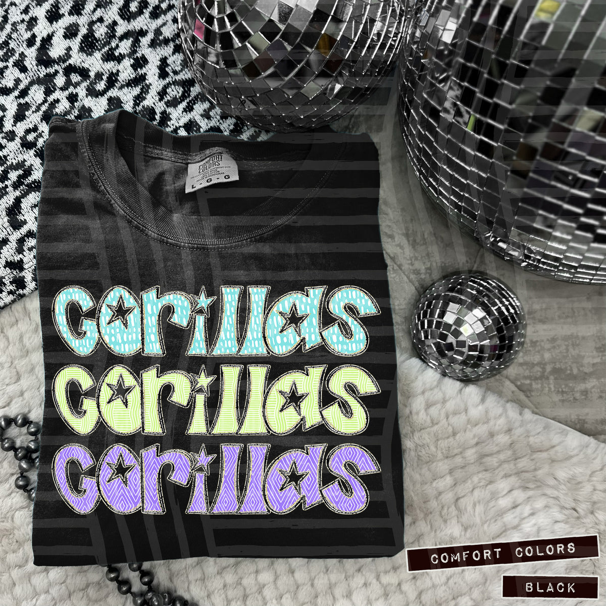 Gorillas Pastel Star Stacked (Caplinger) 101603 DTF transfer