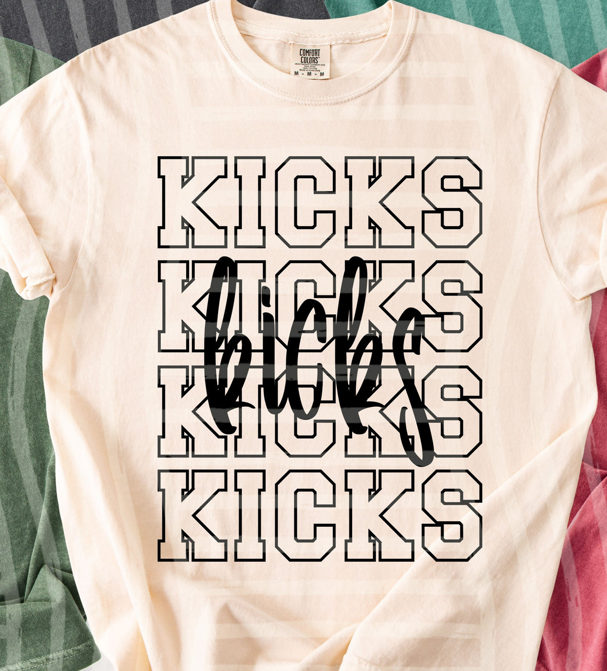 kicks simple stacked outlines (Caplinger) DTF Transfer