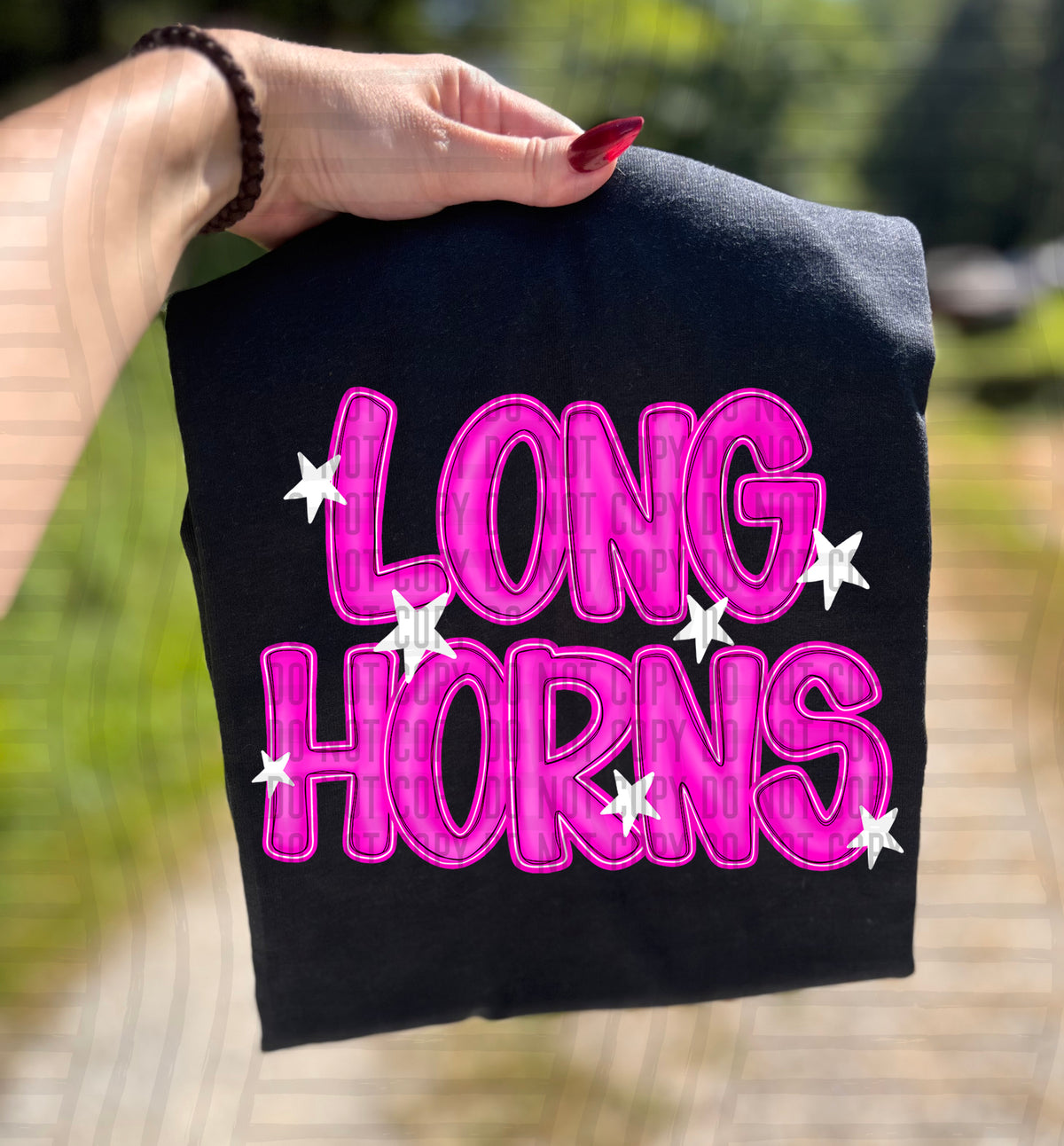Longhorns Pink And Preppy Split 112912 DTF transfer