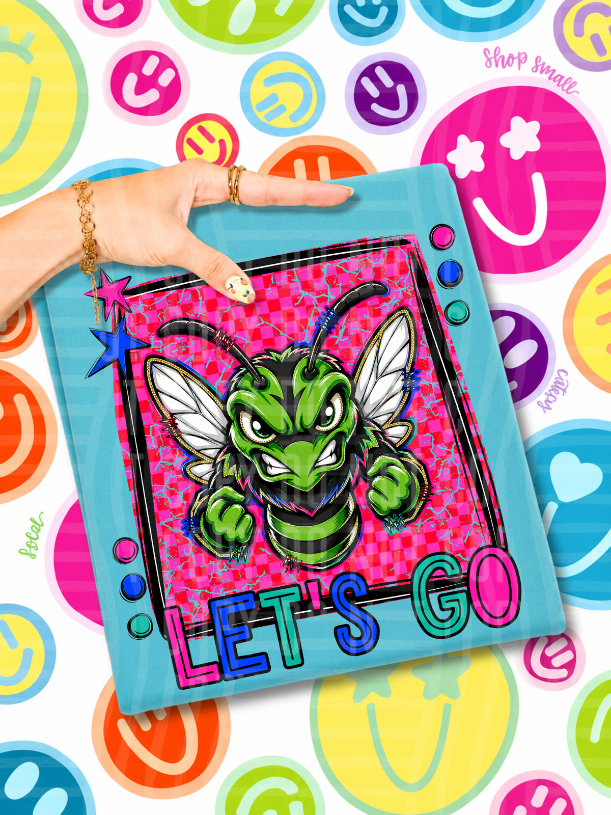 Lets go green hornets candy mascots (Caplinger) DTF transfer