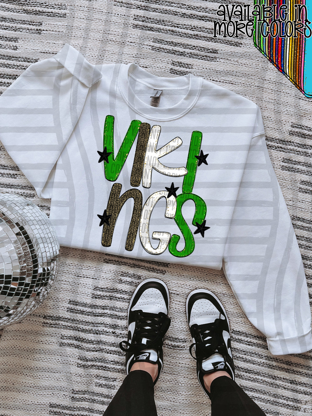 green, gray and white, vikings stacked (Caplinger) DTF Transfer