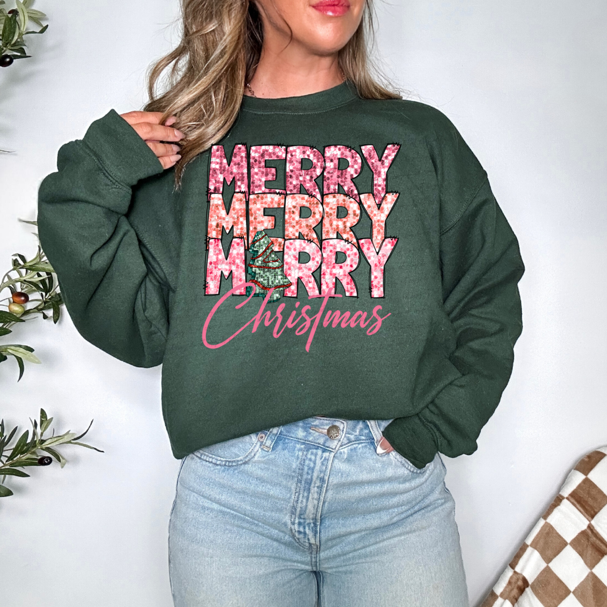 Merry Christmas Stacked 68517 DTF Transfers