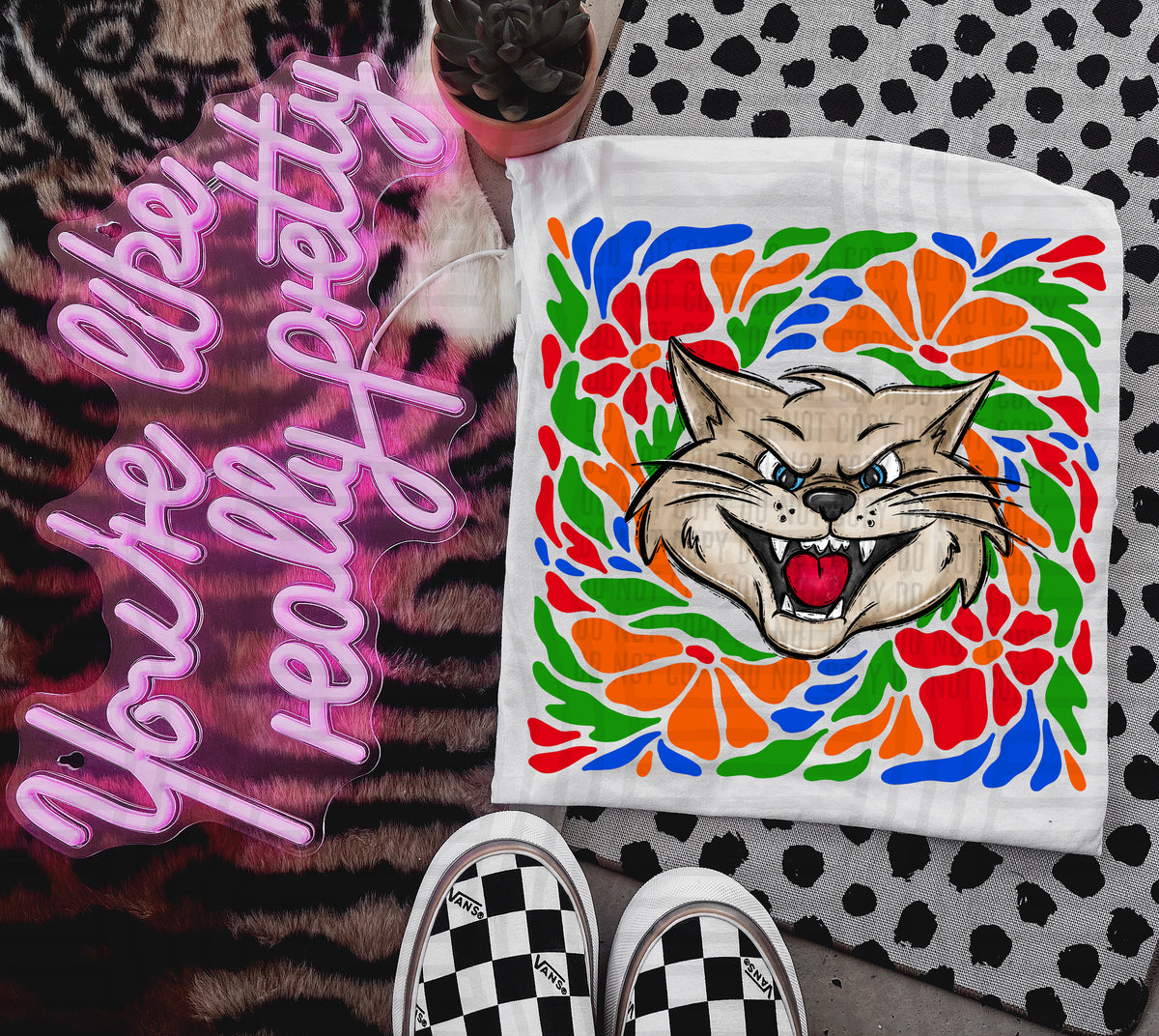 Wildcat Retro Floral (Caplinger) 101178 DTF transfer