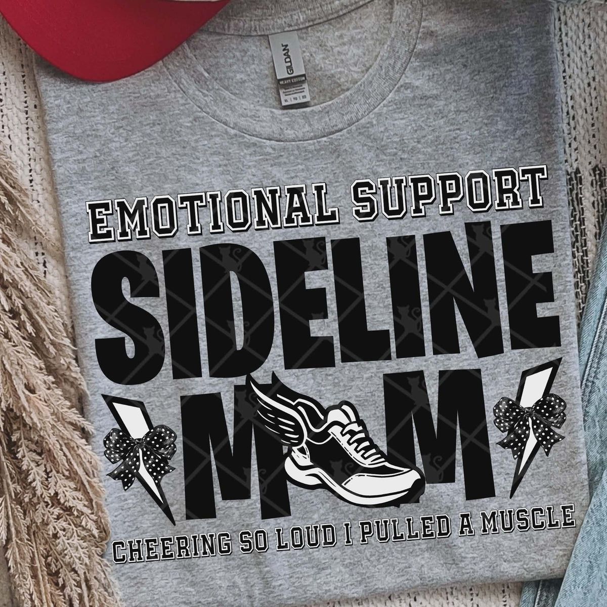 Sideline Mom track with bows  (Ttd) DTF Transfer