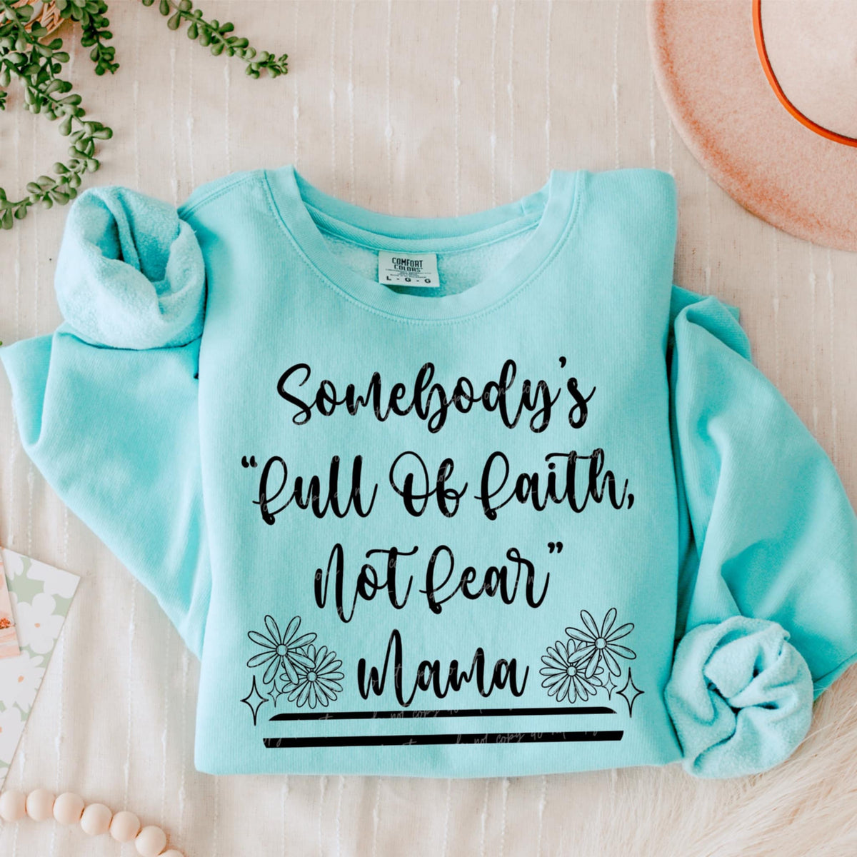 Somebody’s “full of faith not fear” mama BLACK (VIRGO) 90798 DTF transfer