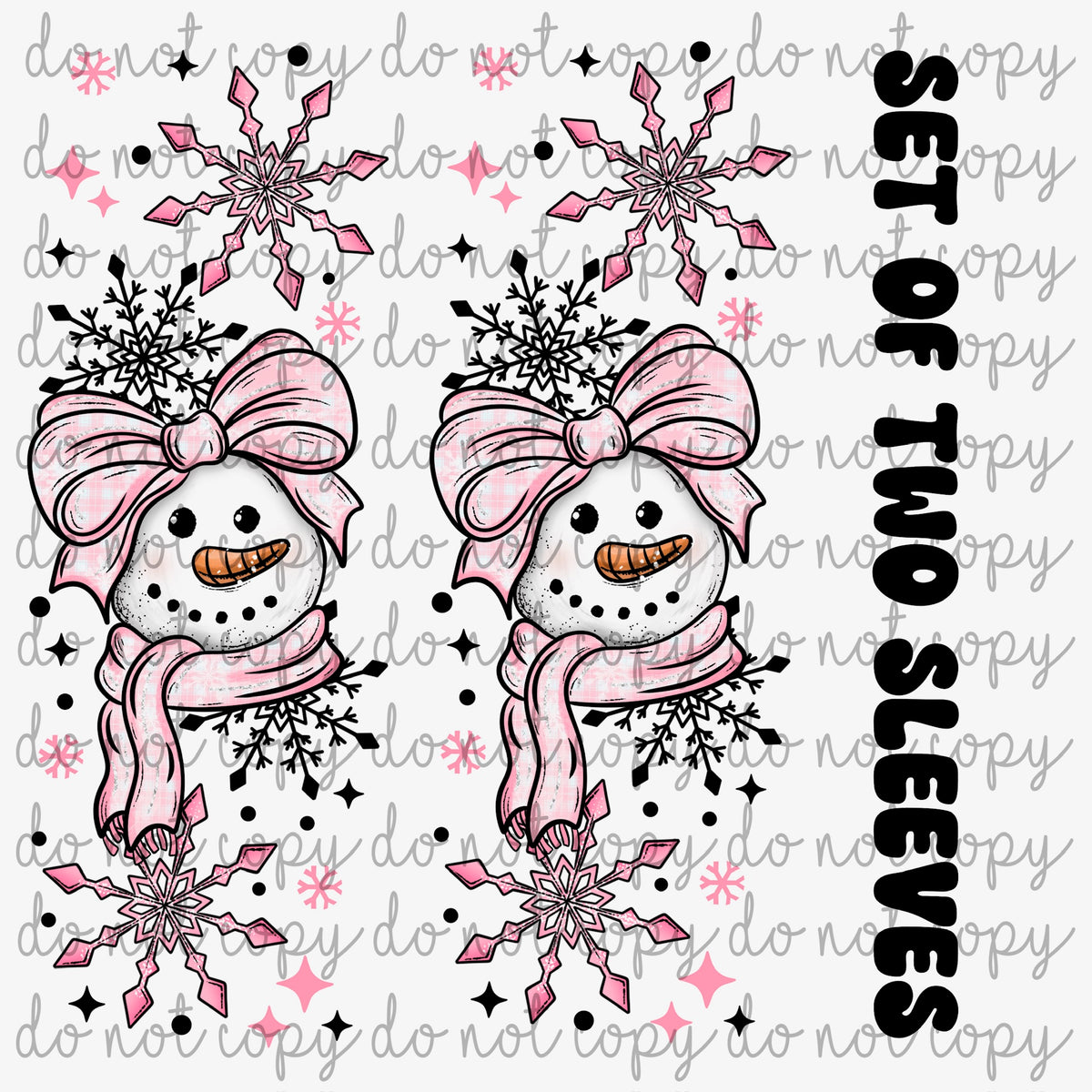 Baby it’s cold outside PINK BOW (SET OF TWO SLEEVES) sunday special DTF transfer