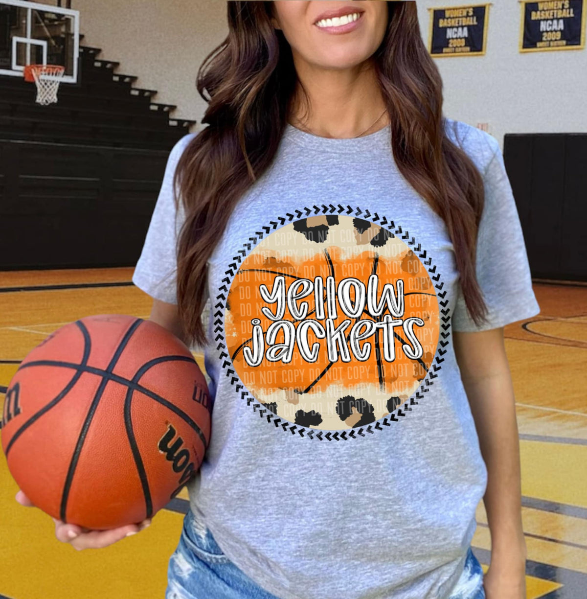 Yellow Jackets Basketball Background (Caplinger) 92977 DTF transfer